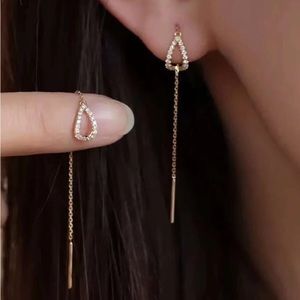 Rhinestone Threader Earrings